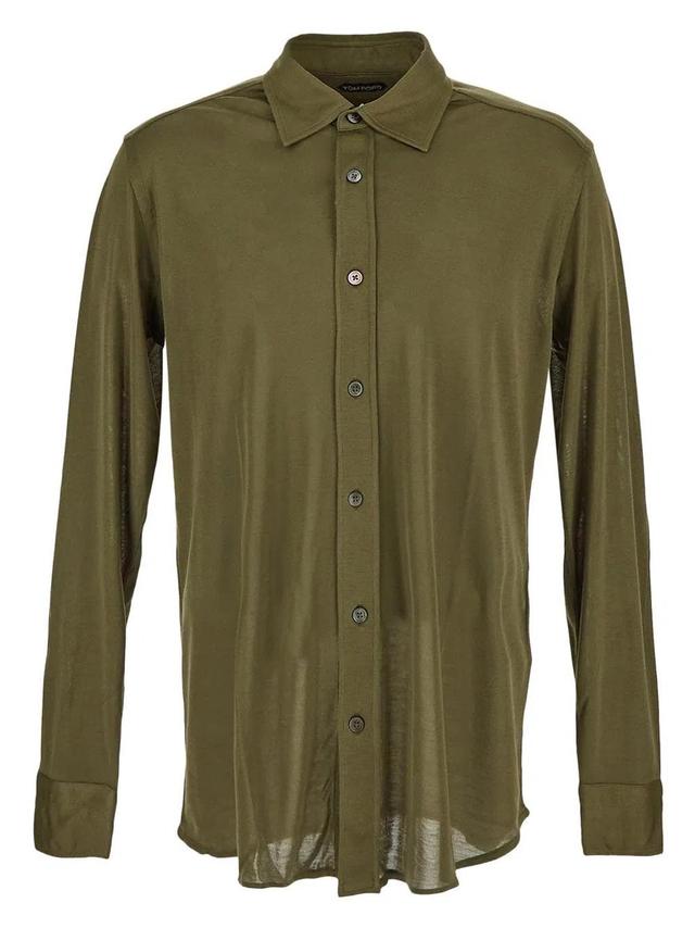 Silk Shirt In Green Product Image