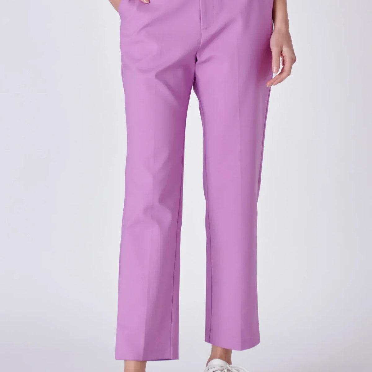 Lilac Slim Cigarette Trousers Product Image