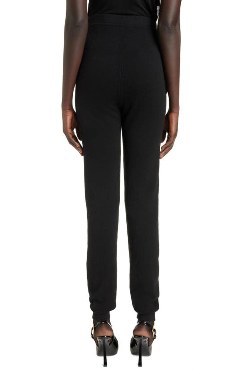 SAINT LAURENT High Waist Cashmere Joggers In Gris Chine Product Image