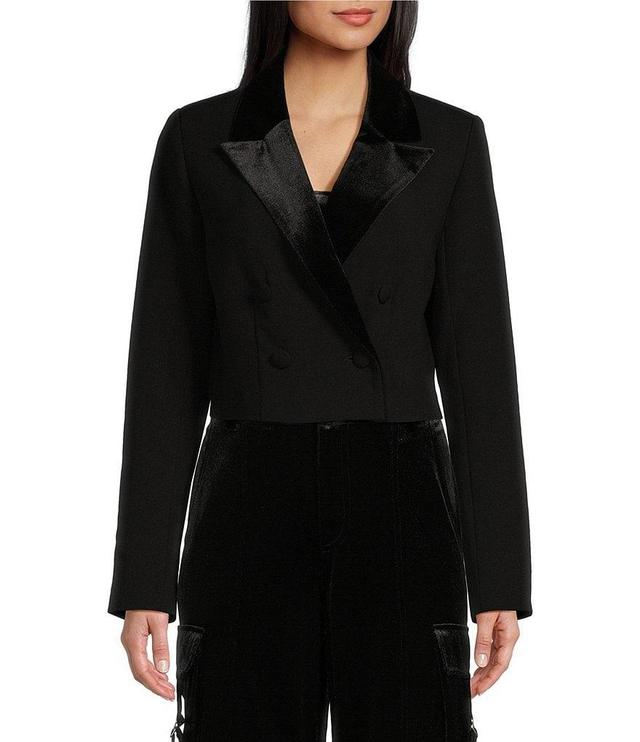 GB Cropped Velvet Blazer Product Image