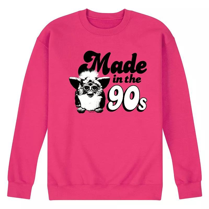 Mens Furby Made In The 90s Fleece Sweatshirt Pink Product Image