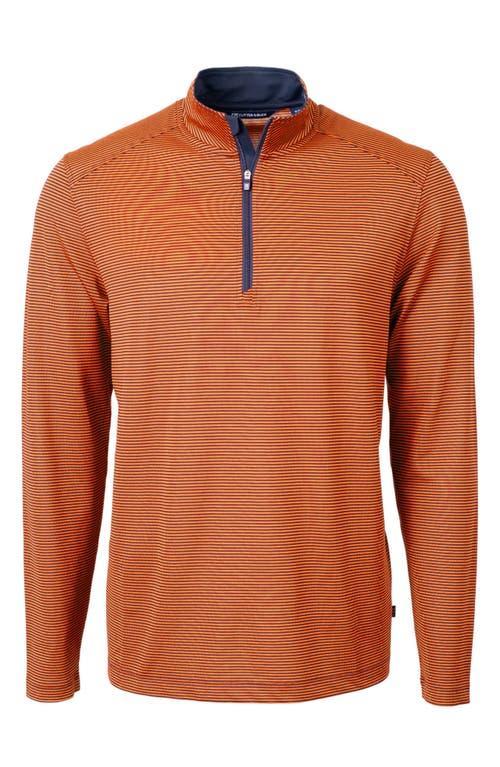 Cutter  Buck Virtue Eco Pique Micro Stripe Mens Quarter Zip Shirt Product Image