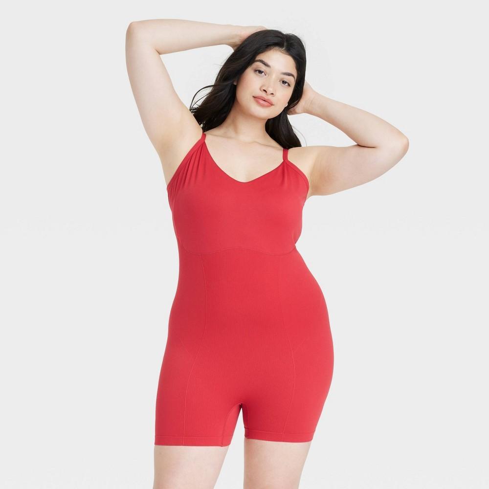 Womens Seamless Romper - Colsie Brilliant Red 2X Product Image