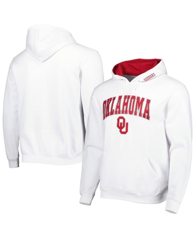 Mens Colosseum White Oklahoma Sooners Arch & Team Logo 3.0 Pullover Hoodie Product Image