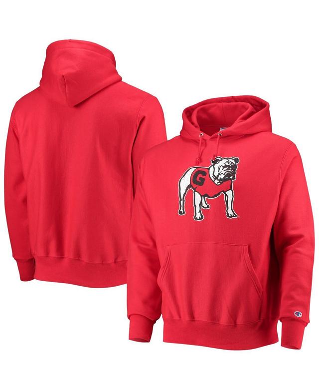 Mens Champion Red Georgia Bulldogs Vault Logo Reverse Weave Pullover Hoodie Product Image