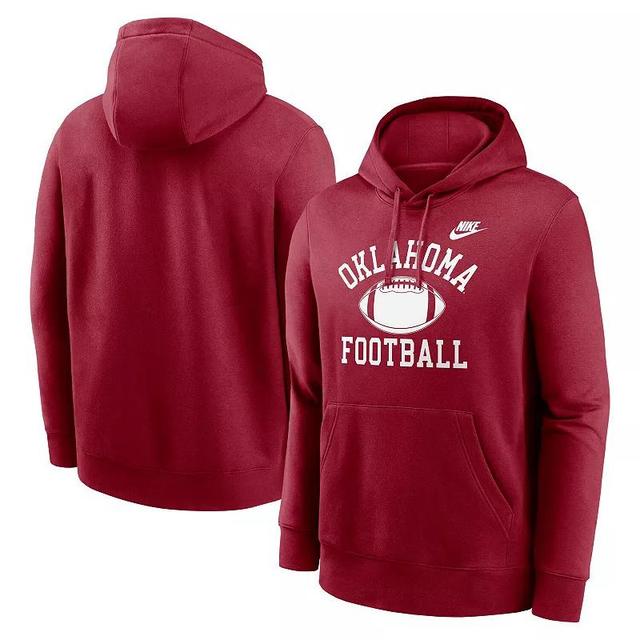 Mens Nike Crimson Oklahoma Sooners Legacy Football Icon Club Fleece Pullover Hoodie Product Image