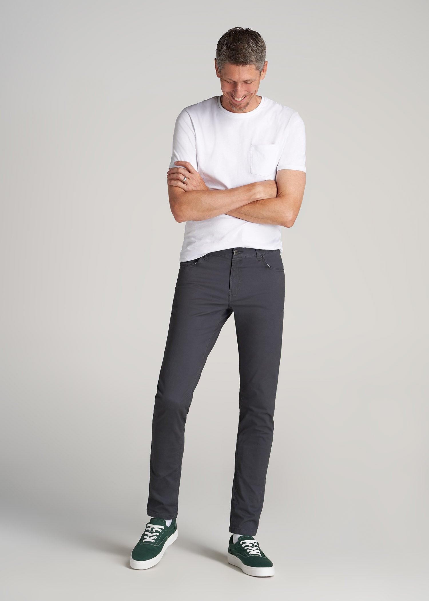 Carman TAPERED Fit Five Pocket Pants for Tall Men in Iron Grey Product Image