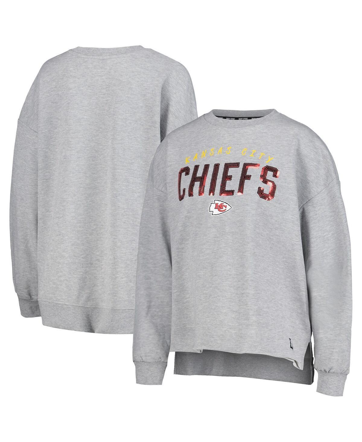 Womens Dkny Sport Heather Charcoal Kansas City Chiefs Penelope Pullover Sweatshirt Product Image