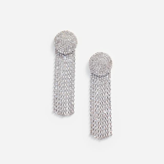 Round Crystal Droplet Earrings Product Image