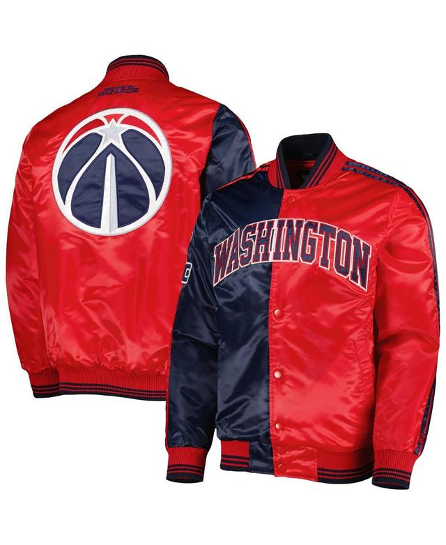 Mens Starter Navy/Red Washington Wizards Fast Break Satin Full-Snap Jacket Wiz Blue Product Image