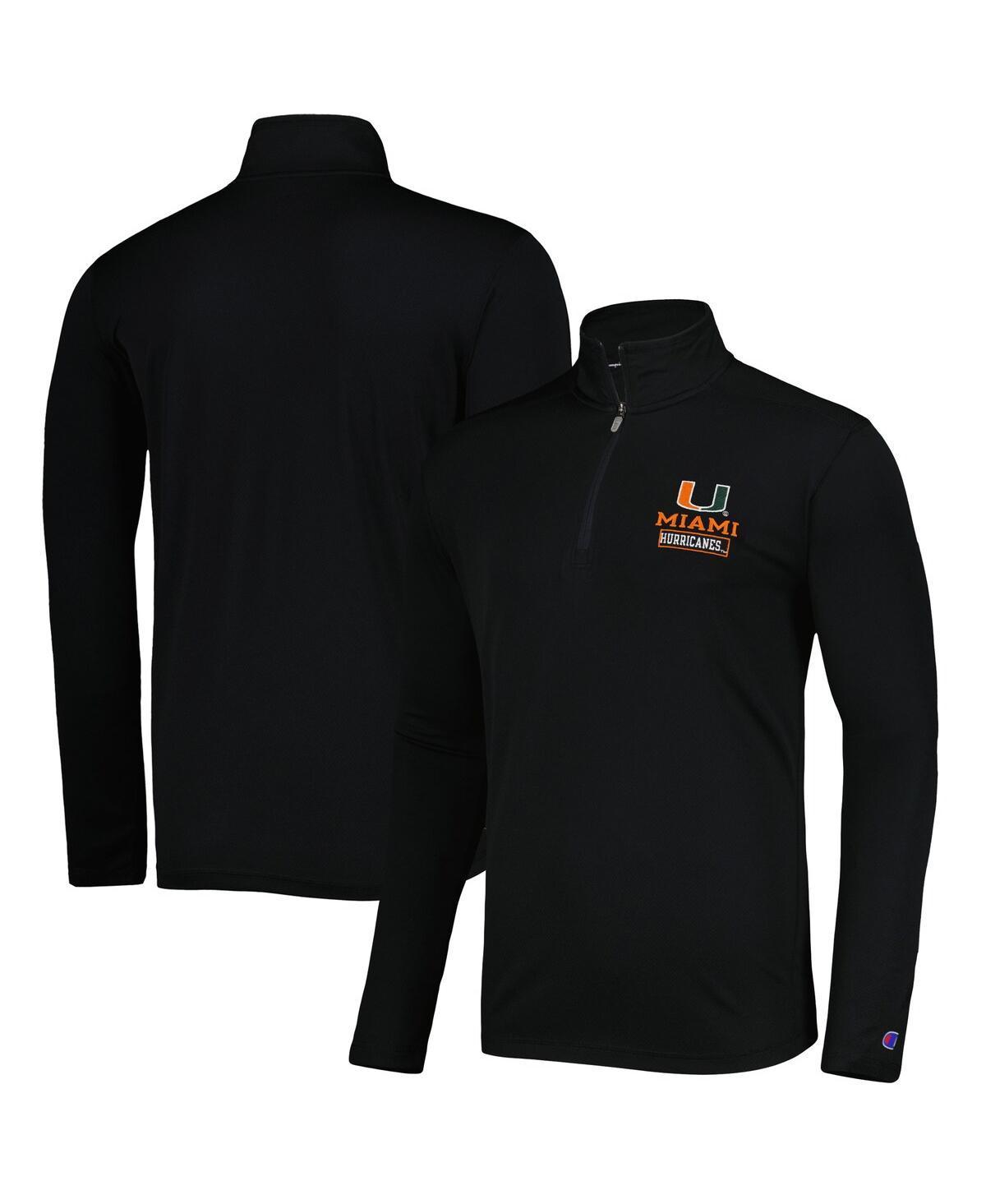 Mens Champion Black Mississippi State Bulldogs Textured Quarter-Zip Jacket Product Image