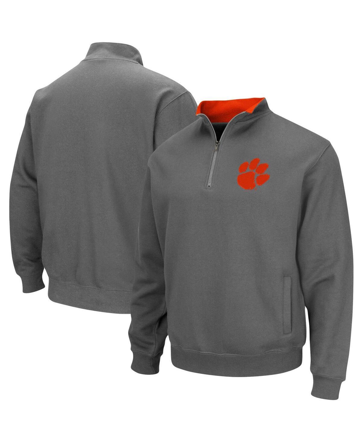 Mens Colosseum Heathered Gray Clemson Tigers Tortugas Team Logo Quarter-Zip Jacket Grey Product Image