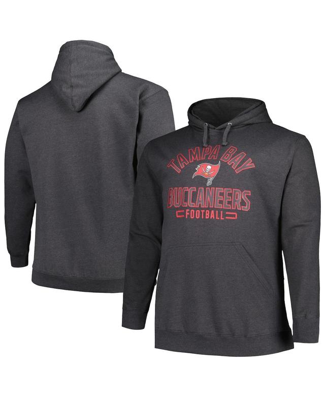 Mens Fanatics Heather Charcoal Tampa Bay Buccaneers Big and Tall Pullover Hoodie Product Image