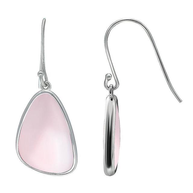 Aleure Precioso Sterling Silver Freeform Sodalite Drop Earrings, Womens, Pink Product Image