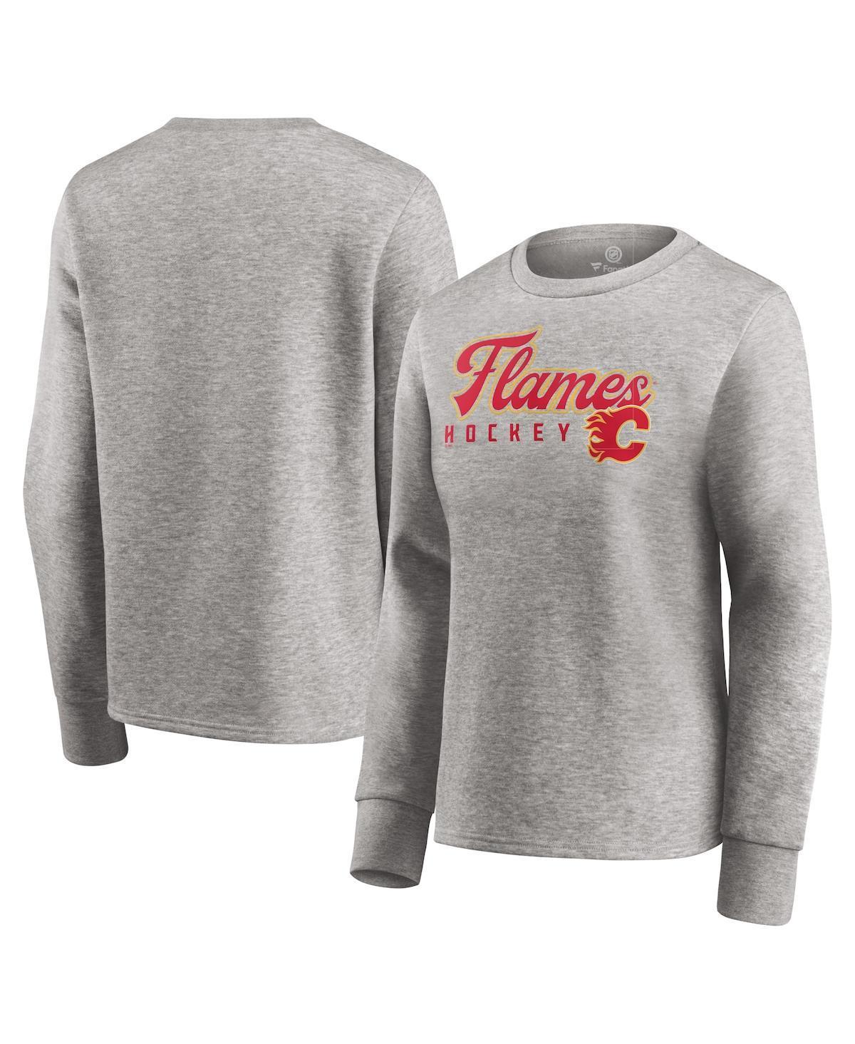 Womens Fanatics Branded Heathered Gray Houston Astros Crew Pullover Sweater AST Grey Product Image