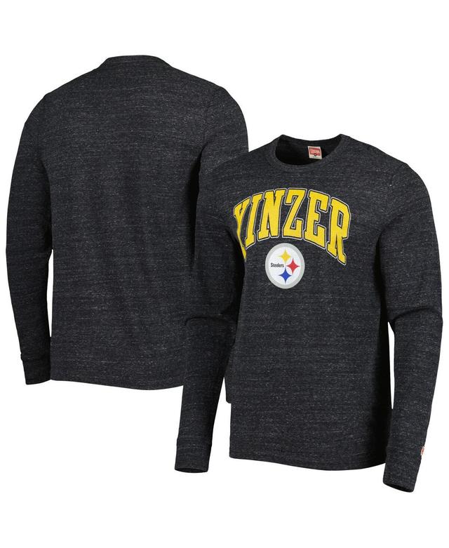 Mens Homage Charcoal Pittsburgh Steelers Hyper Local Tri-Blend Long Sleeve T-Shirt Product Image