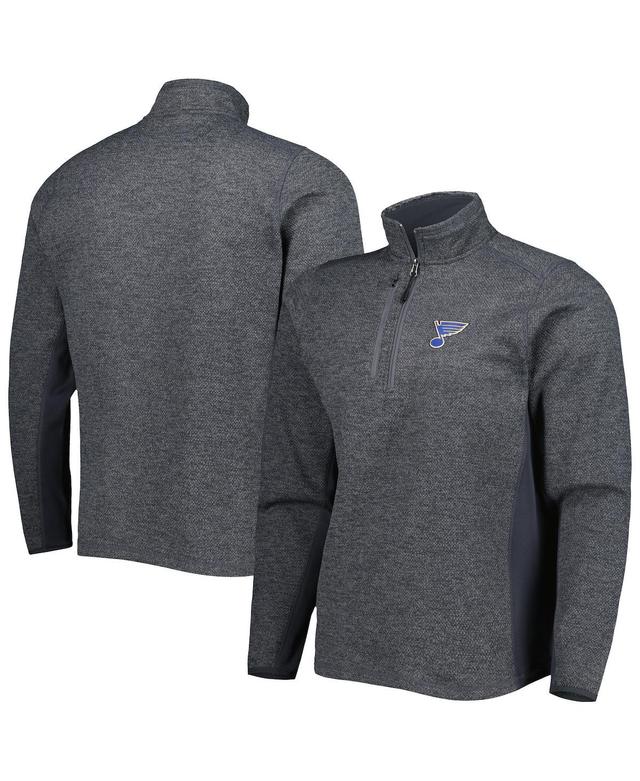 Mens Antigua Heathered Charcoal St. Louis Blues Course Quarter-Zip Jacket Product Image