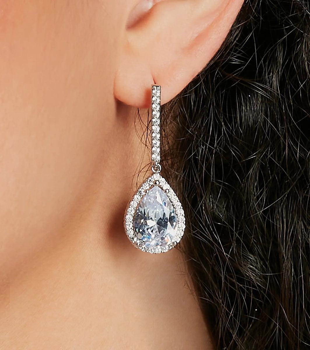 Elegantly Glam Rhinestone Teardrop Earrings Product Image