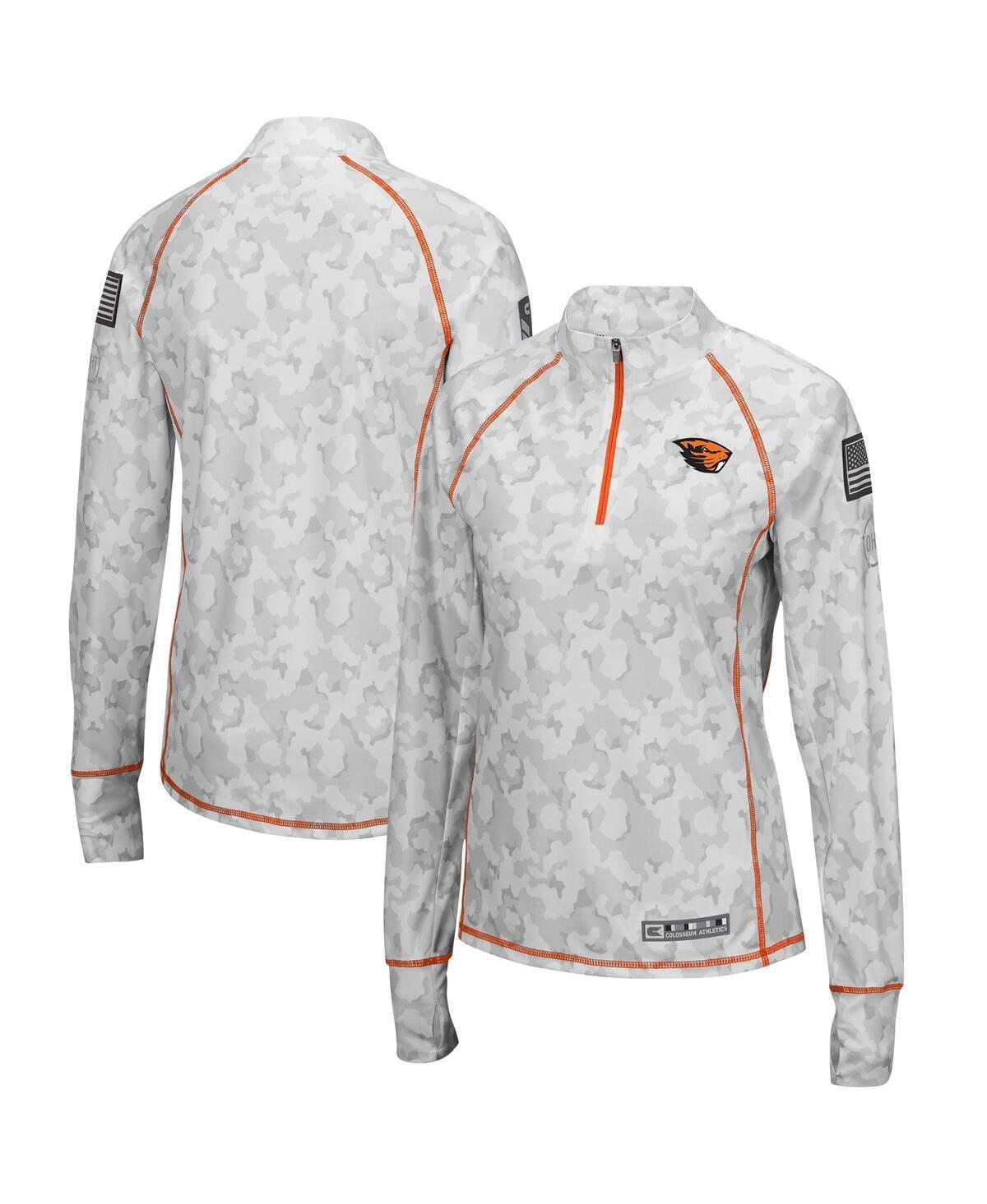 Womens Colosseum Camo Distressed Oregon State Beavers Oht Military-Inspired Appreciation Officer Arctic Lightweight Quarter-Zip Top Product Image