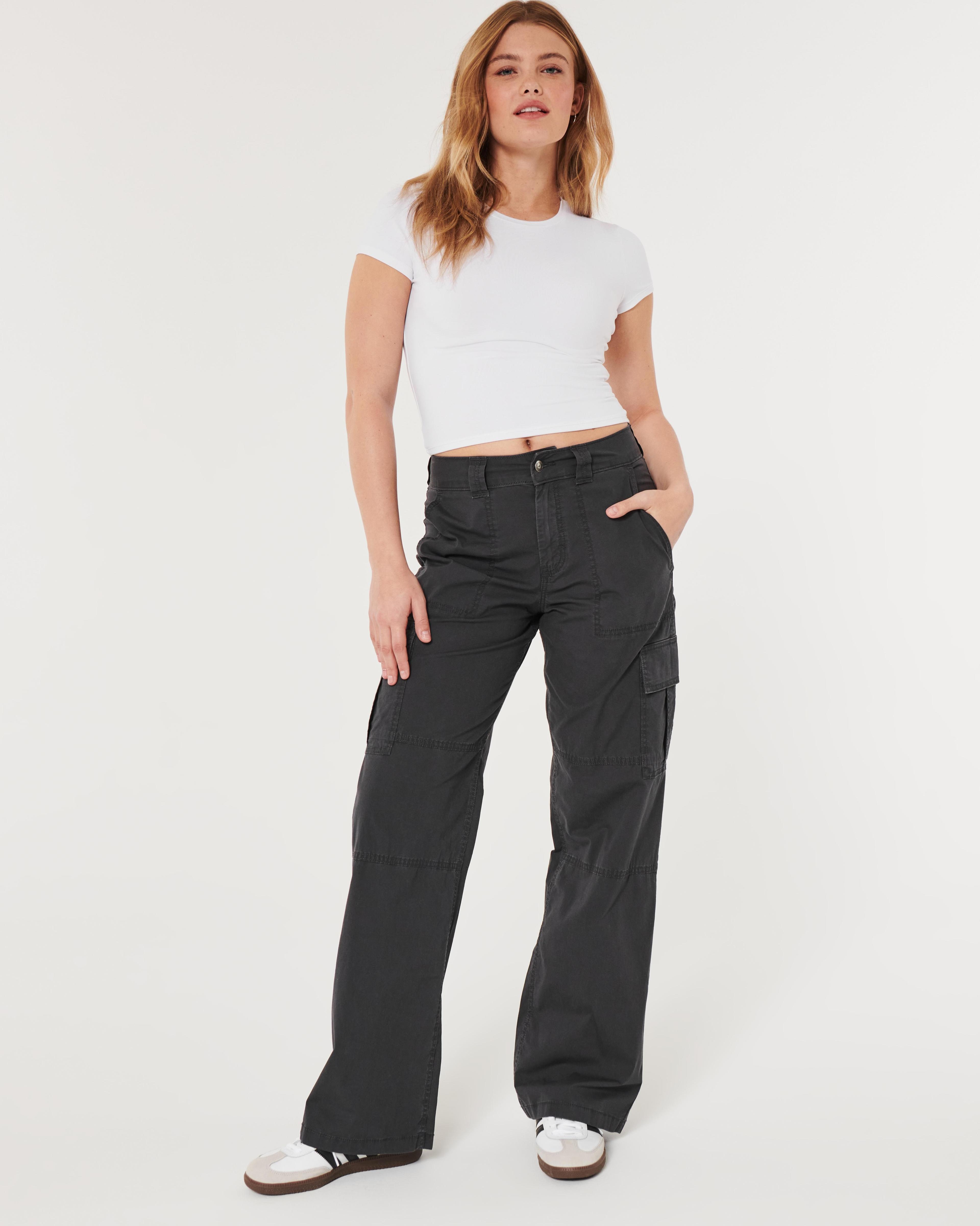 High-Rise Poplin Baggy Cargo Pants product image