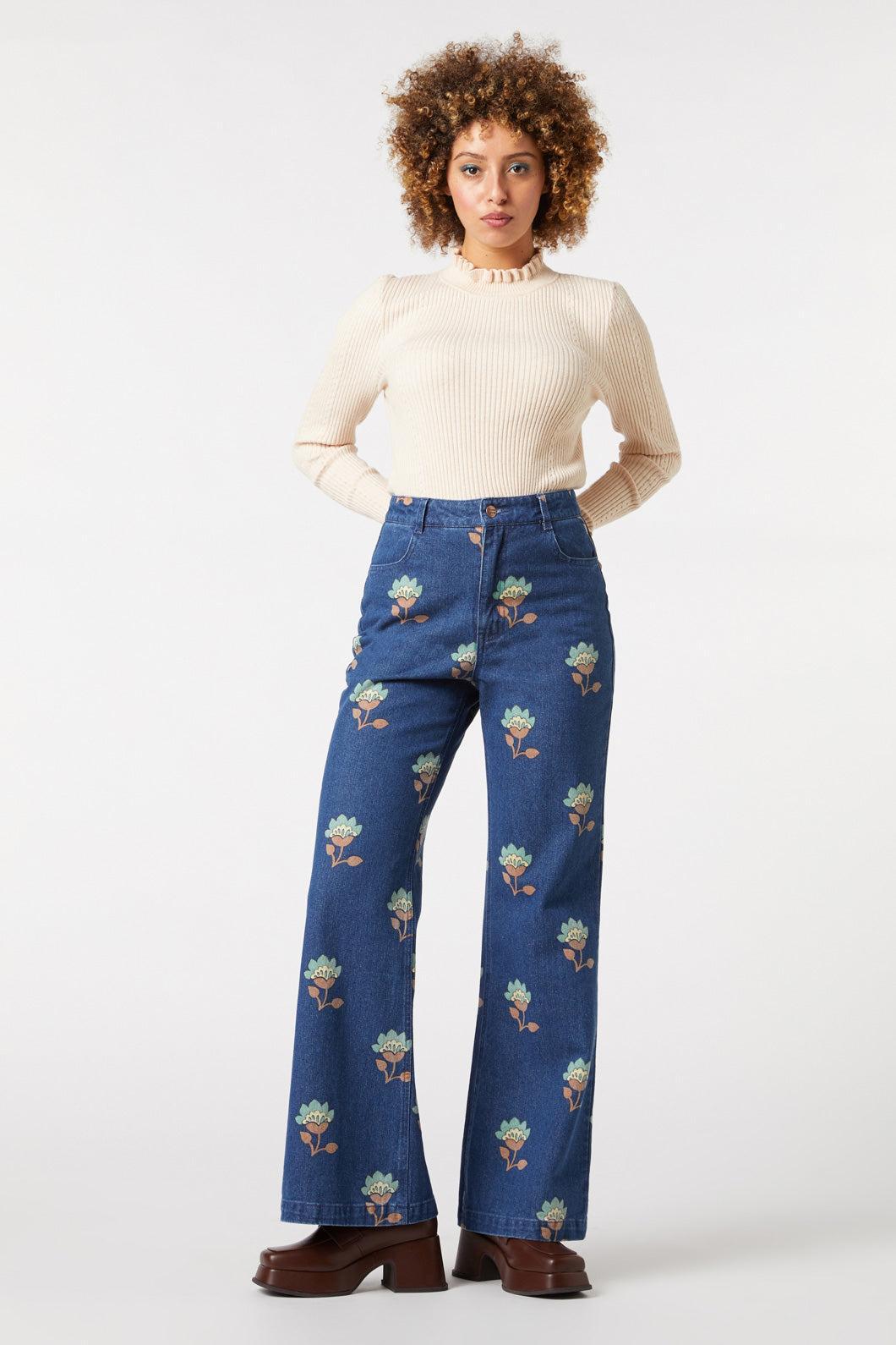 Retro Flora Flare Jean Product Image