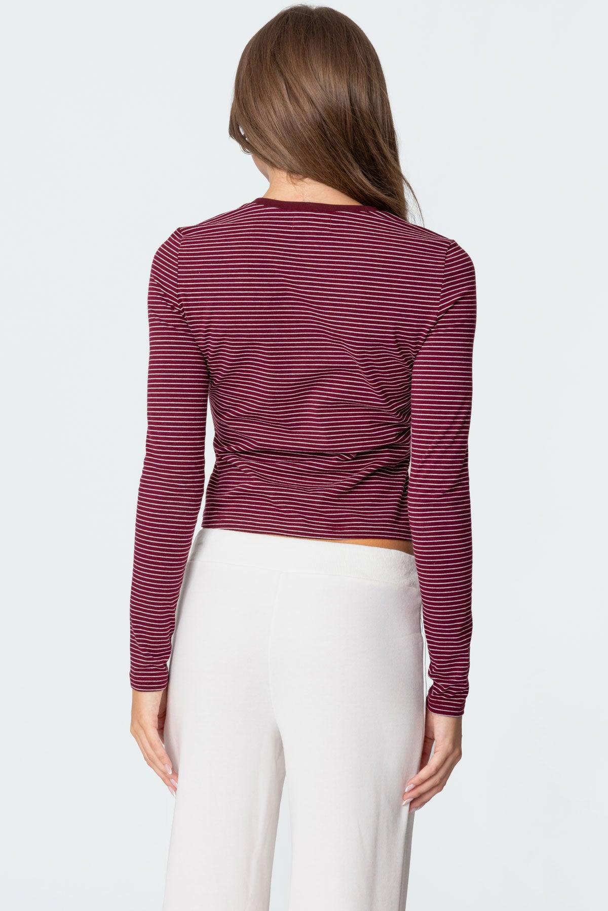 Brianna Striped Long Sleeve T Shirt Product Image