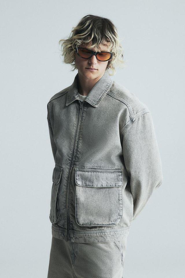 Loose Fit Denim Worker Jacket Product Image