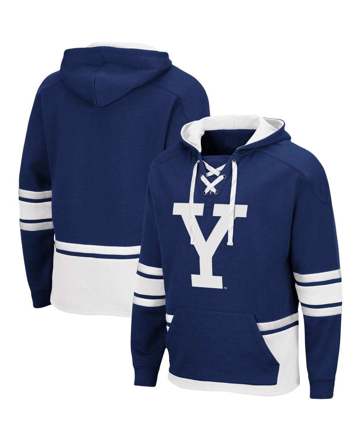 Mens Navy Yale Bulldogs Lace Up 3.0 Pullover Hoodie Product Image