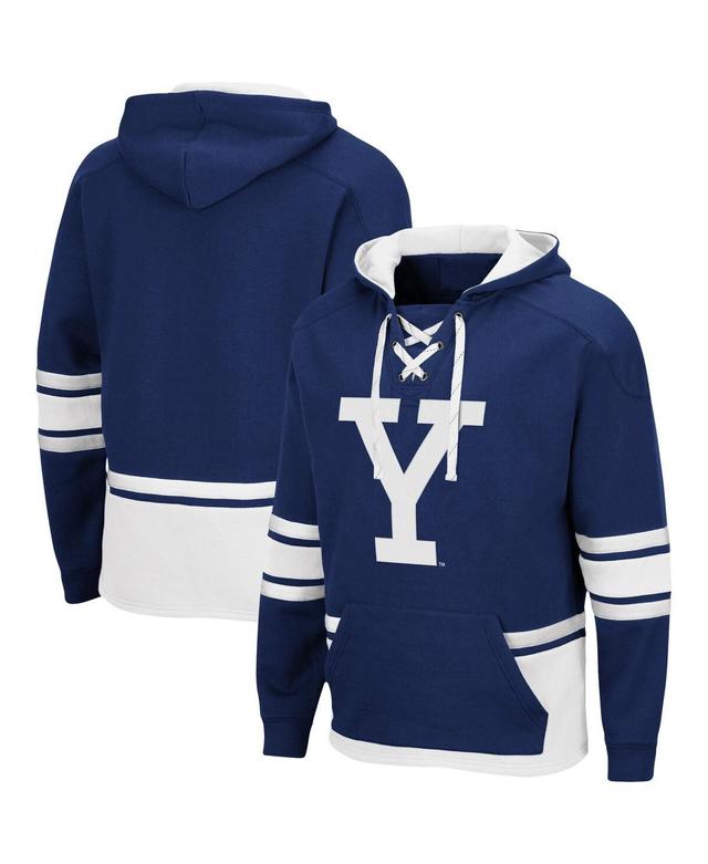 Mens Navy Yale Bulldogs Lace Up 3.0 Pullover Hoodie Product Image