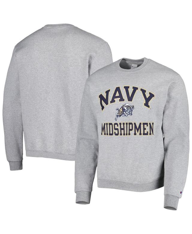 Mens Champion Heather Gray Navy Midshipmen High Motor Pullover Sweatshirt Product Image