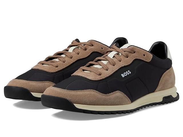 BOSS Zayn Low Profile Sneaker (Tan Coal) Men's Shoes Product Image