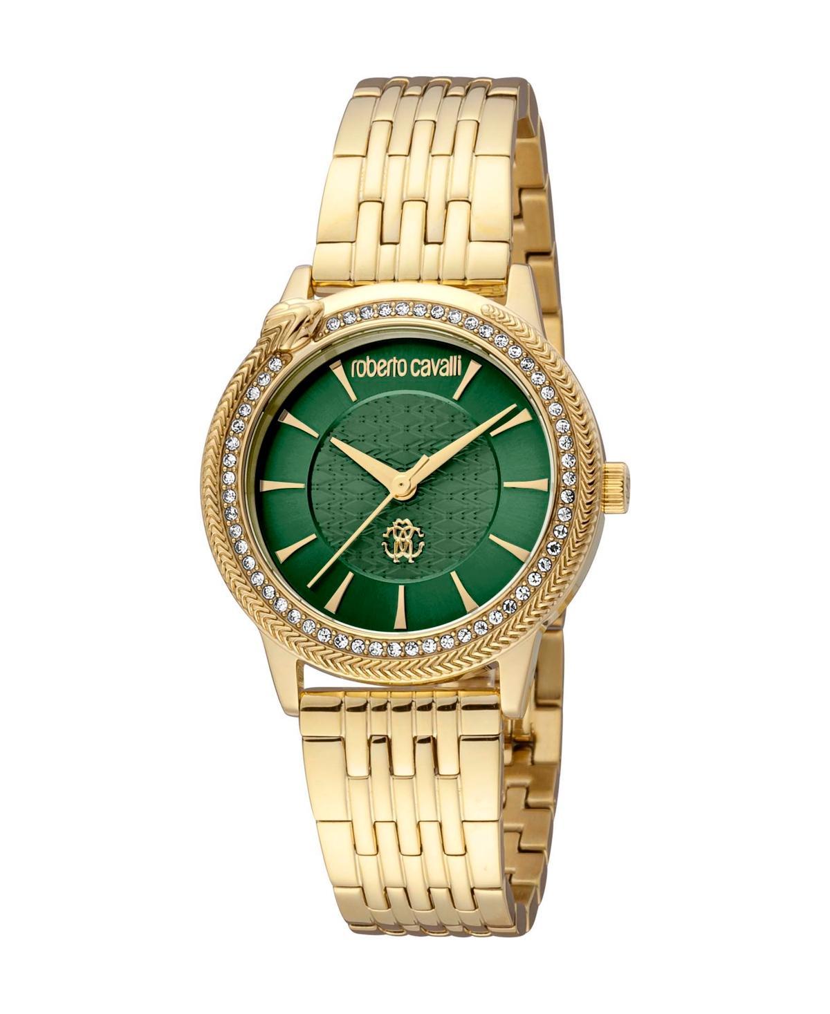 Roberto Cavalli Womens Quartz Gold-tone Stainless Steel Watch 32mm Product Image