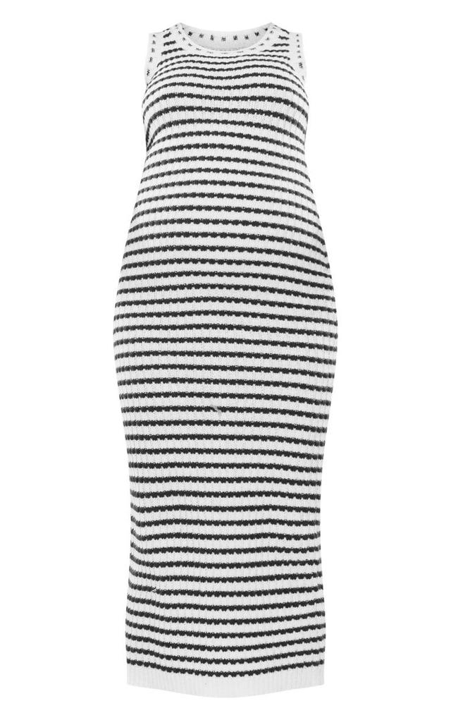 Maternity Monochrome Stripe Knitted Maxi Dress Product Image