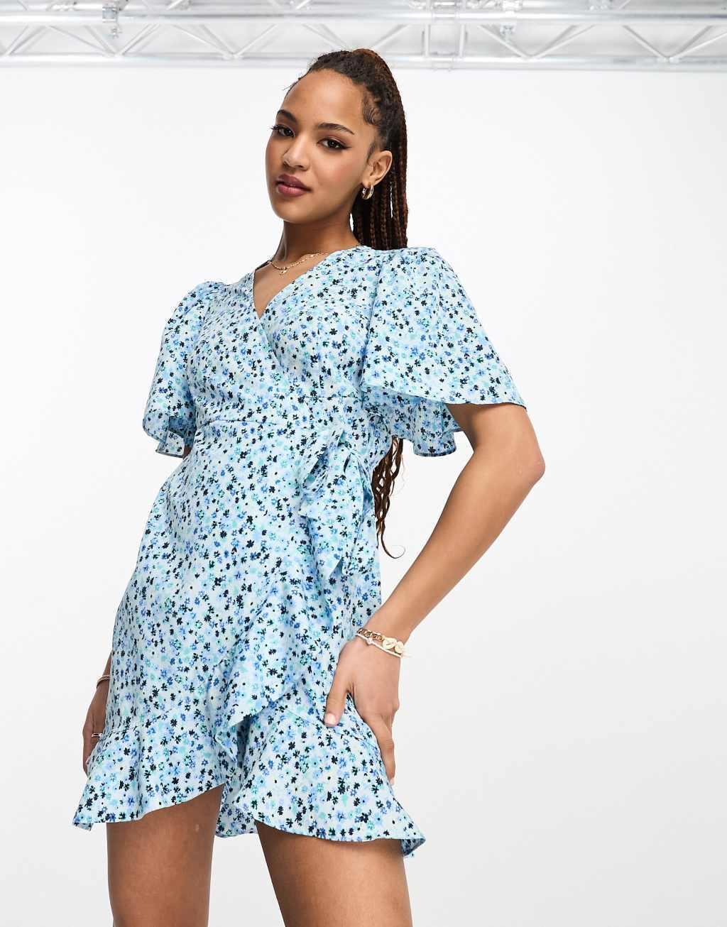 Vero Moda wrap front mini dress Product Image