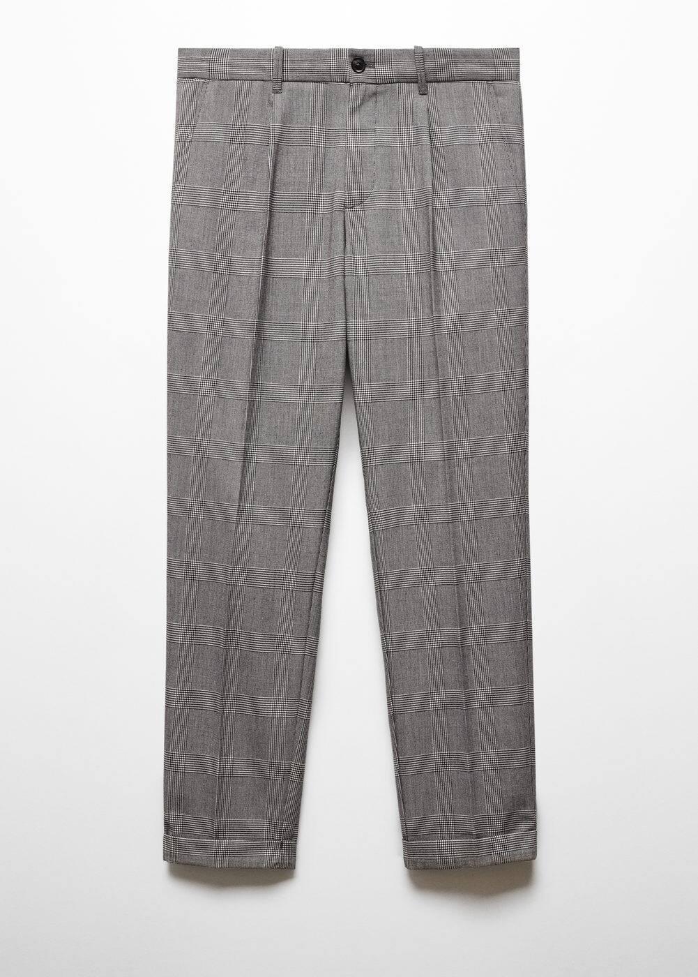 MANGO MAN - Check pleated pants greyMen Product Image