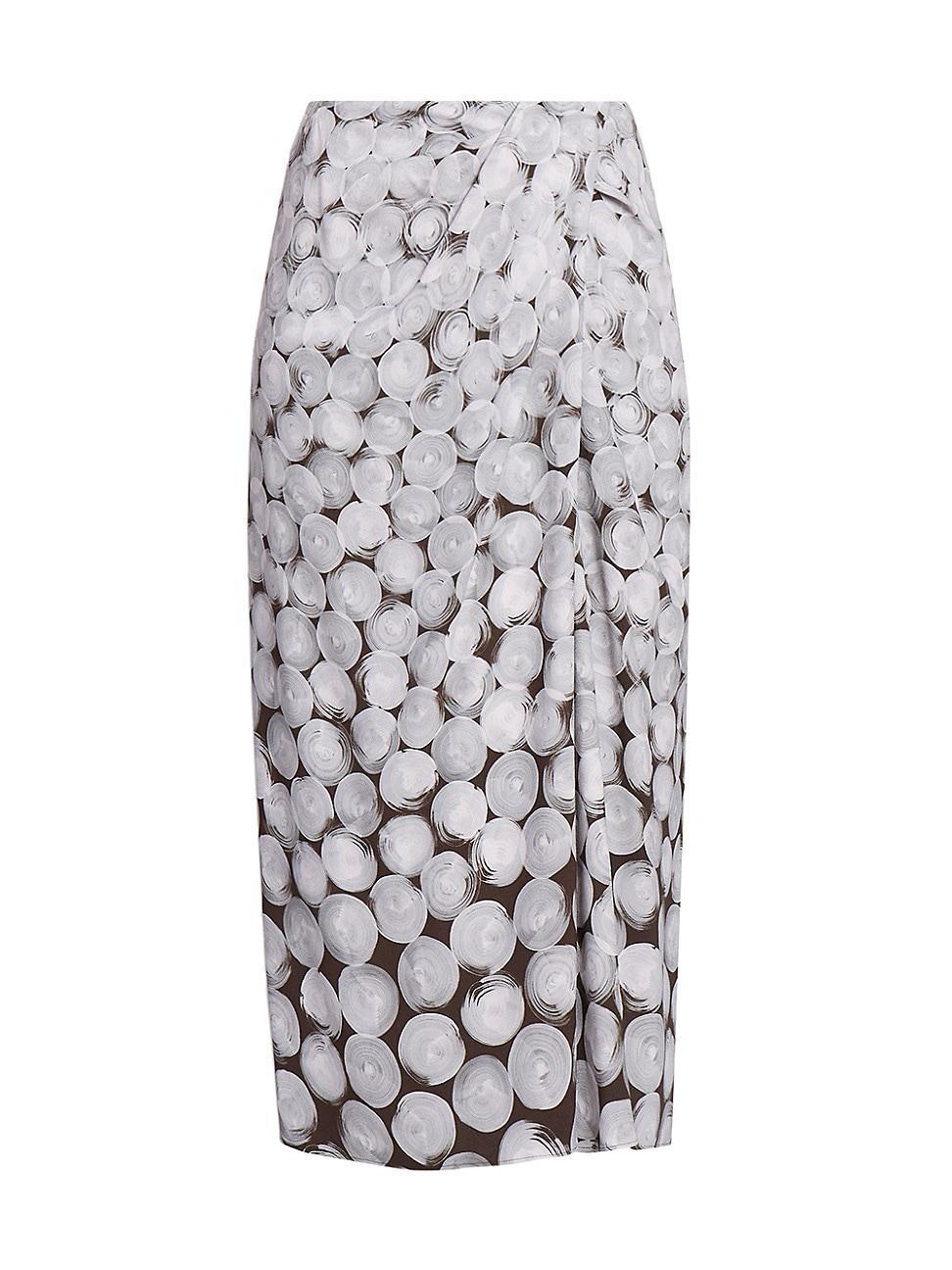 Womens Sampa Draped Printed Midi-Skirt product image