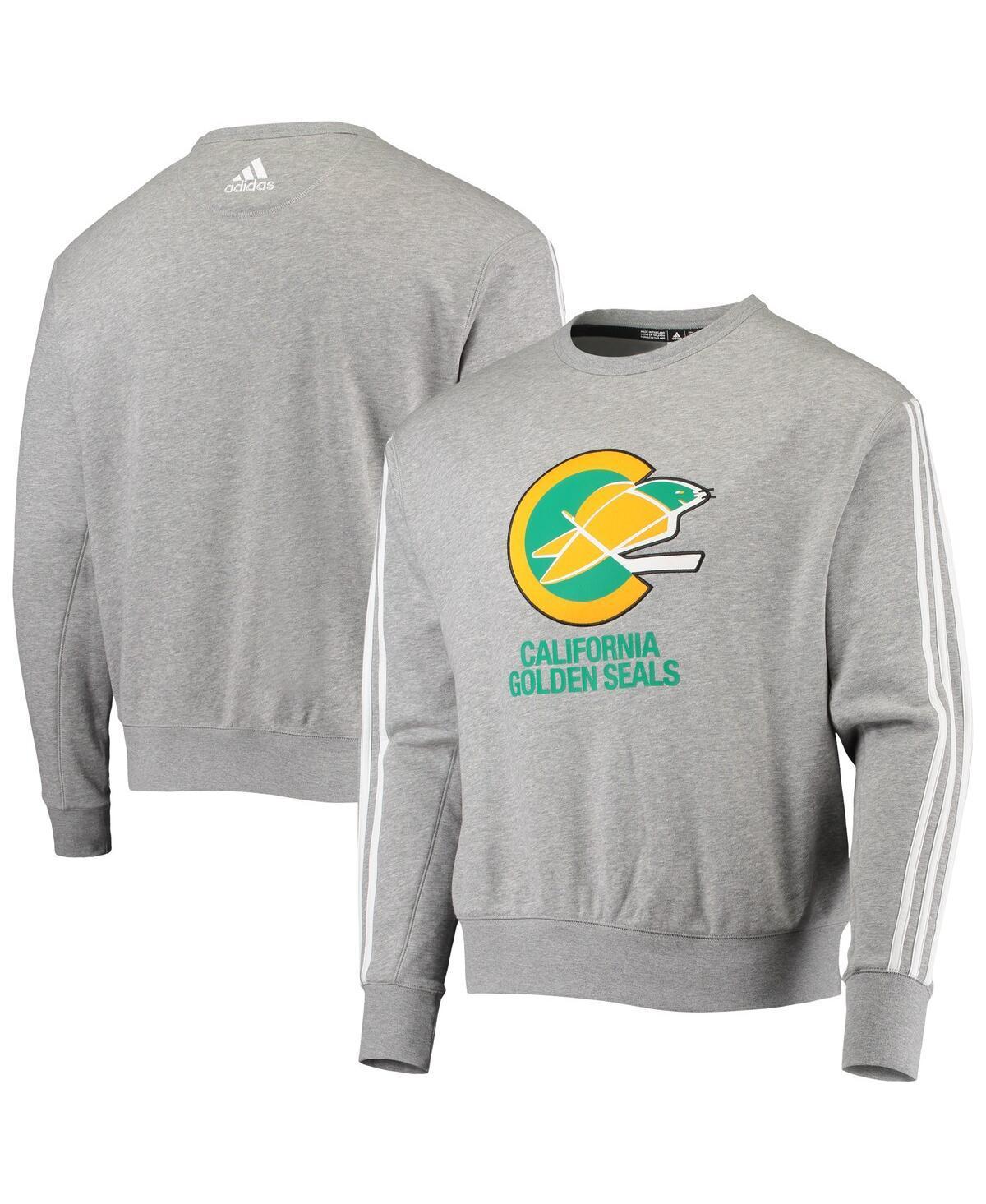 Mens adidas Heathered Gray California Seals Team Classics Vintage-Like Pullover Sweatshirt Product Image