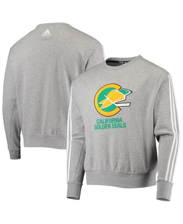 Mens adidas Heathered Gray California Seals Team Classics Vintage-Like Pullover Sweatshirt Product Image