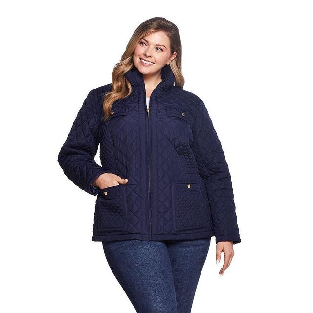 Plus Size Weathercast Quilted Jacket, Womens Blue Product Image