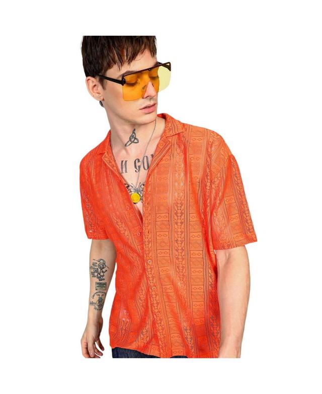 Campus Sutra Mens Oceanic Oversized Shirt Product Image