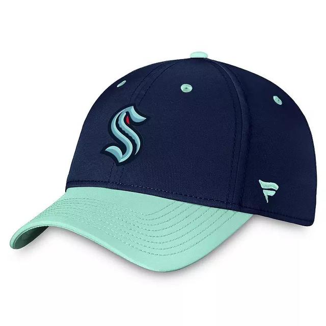 Mens Fanatics Branded Deep Sea Blue/Light Blue Seattle Kraken Authentic Pro Rink Two-Tone Flex Hat Product Image