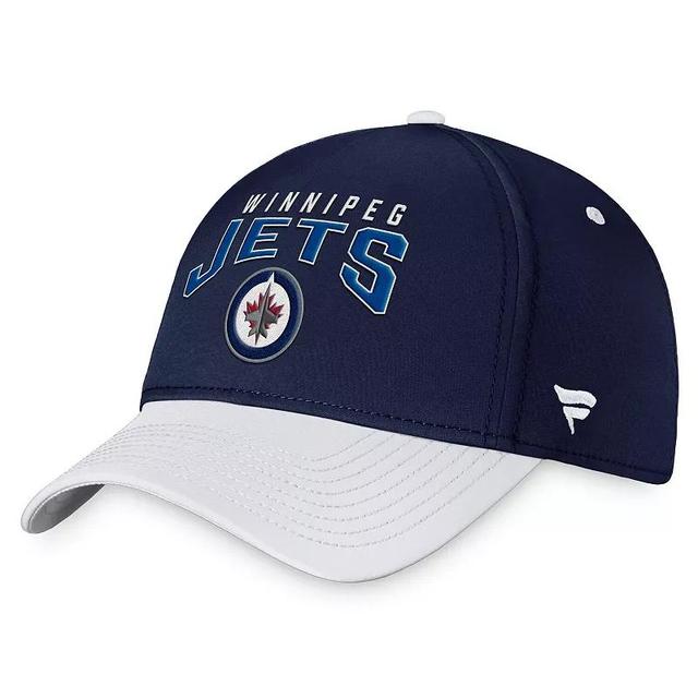 Mens Fanatics Branded Navy/White Winnipeg Jets Fundamental 2-Tone Flex Hat Jts Blue Product Image