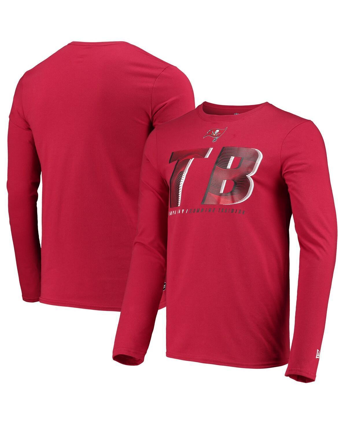 Mens New Era Red Tampa Bay Buccaneers Combine Authentic Static Abbreviation Long Sleeve T-shirt Product Image