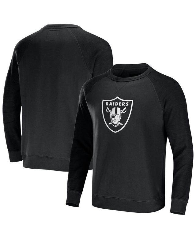 Mens Nfl x Darius Rucker Collection by Fanatics Black Las Vegas Raiders Raglan Fleece Pullover Sweatshirt Product Image