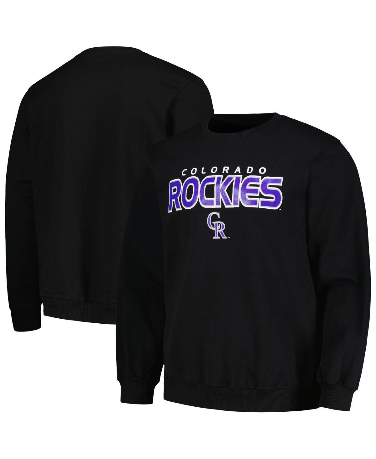 Mens Stitches Black Colorado Rockies Pullover Sweatshirt Product Image