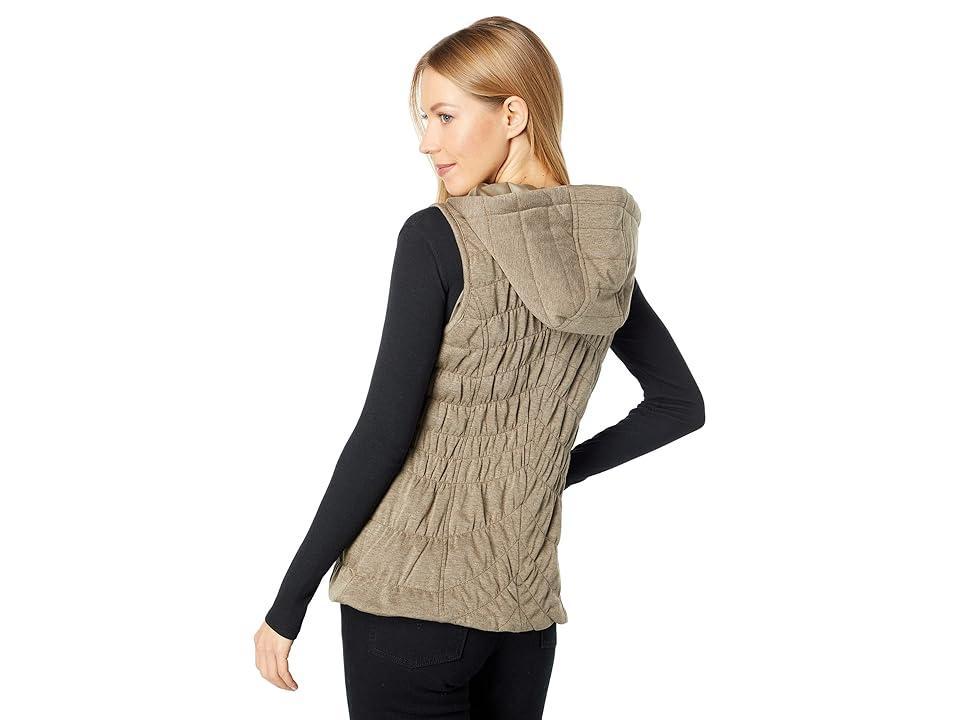 Avec Les Filles Quilted Knit Membrane Hooded Vest Women's Clothing product image