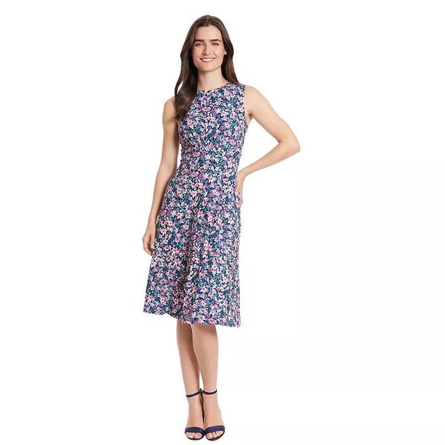 Petite London Times Inset Waist Print Midi Dress, Womens Product Image