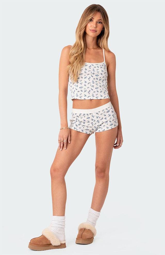 Edikted Womens Pamper Waffle Micro Shorts Product Image