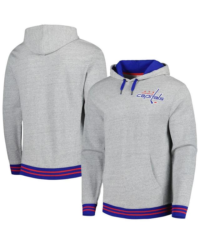 Men's Mitchell & Ness  Heather Gray Washington Capitals Classic French Terry Pullover Hoodie Product Image