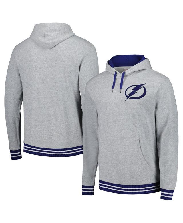 Men's Mitchell & Ness  Heather Gray Tampa Bay Lightning Classic French Terry Pullover Hoodie Product Image